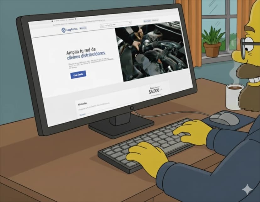 Imagen de que representa a una persona sentada en un escritorio trabajando con la página web de esta experiencia